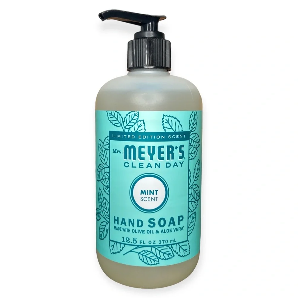 (1) Mrs. Meyer’s Clean Day MINT Scent Hand Soap Made with OLIVE OIL & ALOE VERA
